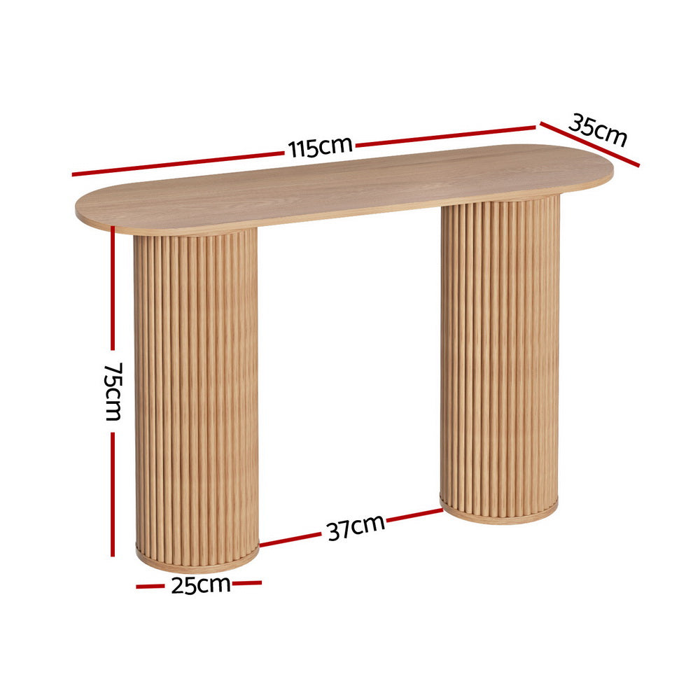 Artiss Console Table Oval 115CM Pine Blake FUR-U-CST-02-WD