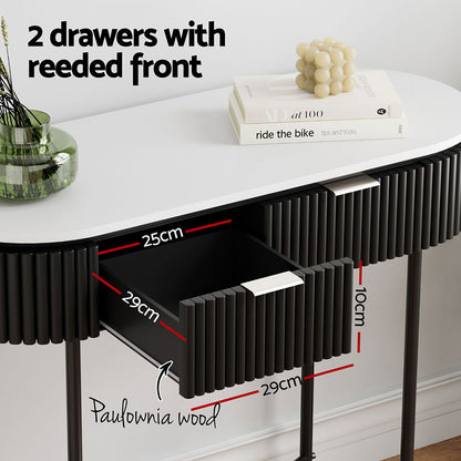 Artiss Console Table 2 Drawers 100CM FUR-U-CST-03-WHBK
