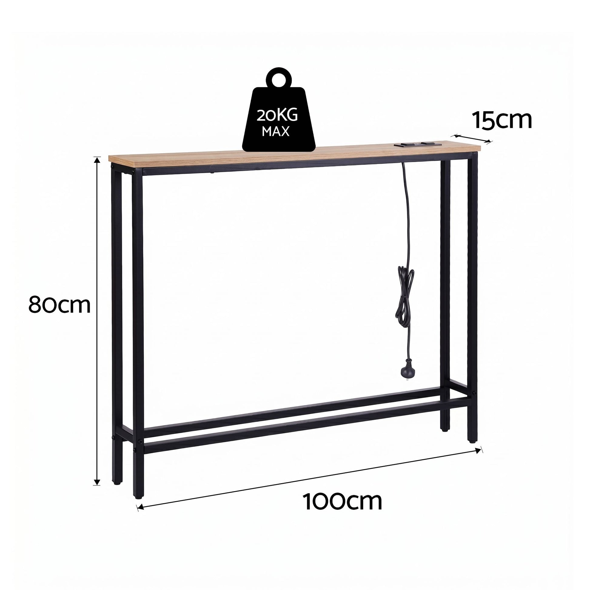 Artiss Console Table Entryway Hallway Display Desk Charging Station Wood FUR-U-CST-05-WD