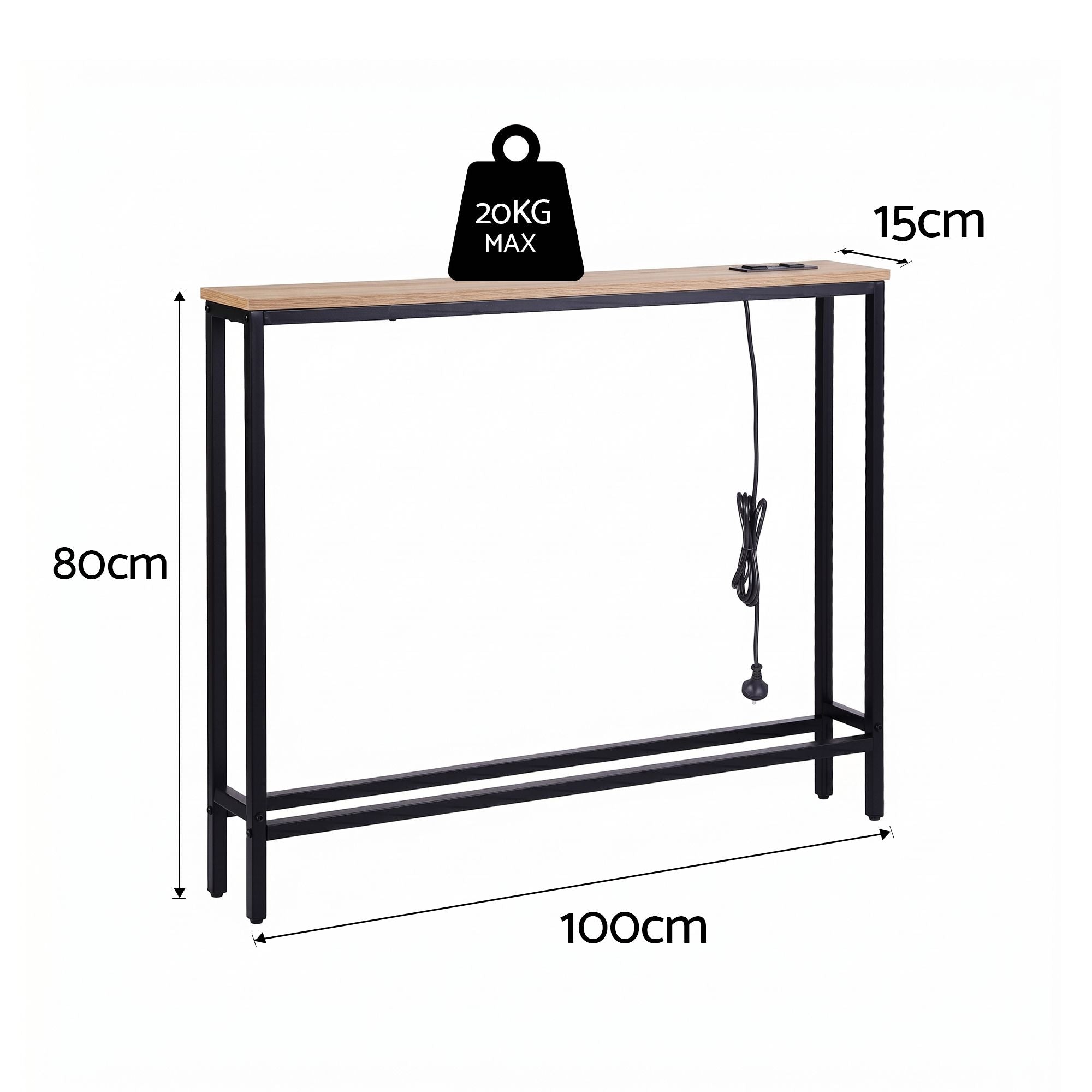 Artiss Console Table Entryway Hallway Display Desk Charging Station Wood FUR-U-CST-05-WD
