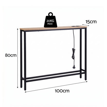 Artiss Console Table Entryway Hallway Display Desk Charging Station Wood FUR-U-CST-05-WD