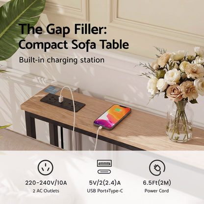 Artiss Console Table Entryway Hallway Display Desk Charging Station Wood FUR-U-CST-05-WD
