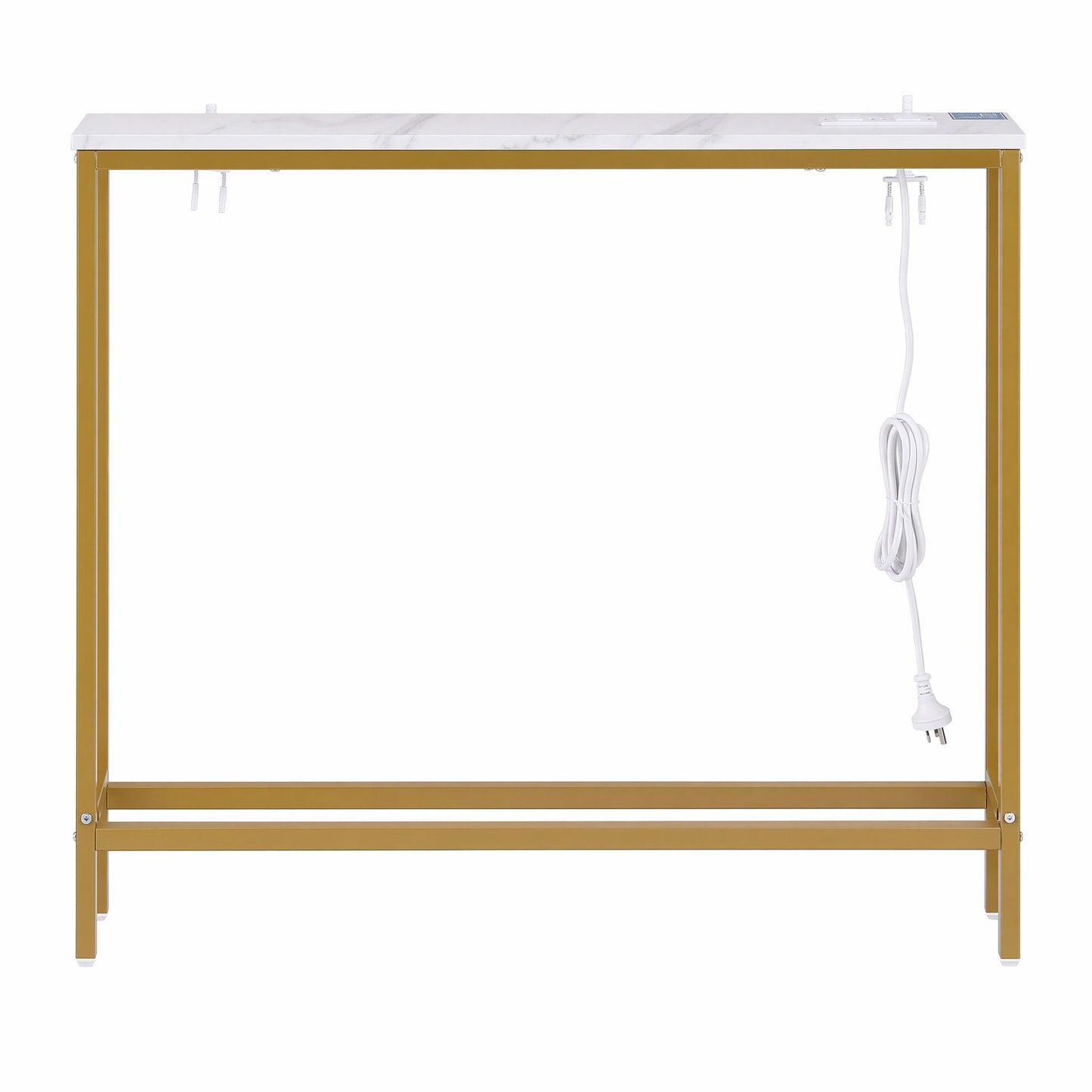 Artiss Console Table Entryway Hallway Display Desk Charging Station Marble Finish White & Gold FUR-U-CST-05-WH