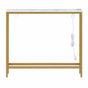 Artiss Console Table Entryway Hallway Display Desk Charging Station Marble Finish White & Gold FUR-U-CST-05-WH