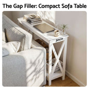 Artiss Console Table Entryway Hallway Display 2-Tier Narrow Sofa Table 100CM White FUR-U-CST-06-WH