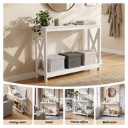 Artiss Console Table Entryway Hallway Display 2-Tier Narrow Sofa Table 100CM White FUR-U-CST-06-WH