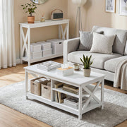 Artiss Console Table Entryway Hallway Display 2-Tier Narrow Sofa Table 100CM White FUR-U-CST-06-WH