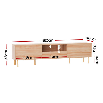 Artiss Entertainment Unit Stand TV Cabinet Storage Drawers Display Shelf 180CM FUR-U-CT01-TV180-WD-AB