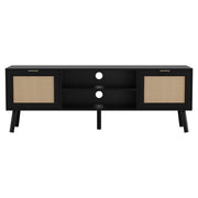 Artiss TV Unit 150cm Storage Cabinet Black FUR-U-CT02-TV150-RAT-BK