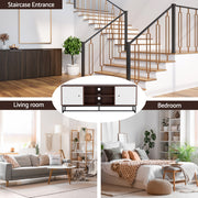 Artiss TV Unit 150cm Storage Shelves Walnut White FUR-U-CT03-TV150-WALWH-AB