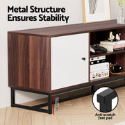 Artiss TV Unit 150cm Storage Shelves Walnut White FUR-U-CT03-TV150-WALWH-AB