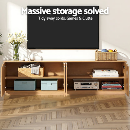 Artiss TV Unit Entertainment Unit Storage Cabinet 180cm Pine FUR-U-CT04-TV180-WD-AB