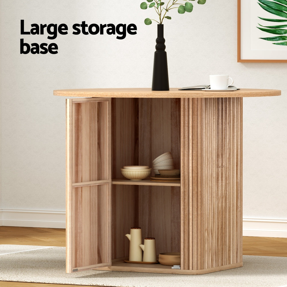 1M Artiss Dining Table Storage Base FUR-U-DTAB-RD-WD-AB