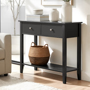 Artiss Console Table Hallway Sofa Entryway Entrance 2 Drawers 80CM Black FUR-U-HS-2D1S-BK