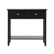 Artiss Console Table Hallway Sofa Entryway Entrance 2 Drawers 80CM Black FUR-U-HS-2D1S-BK