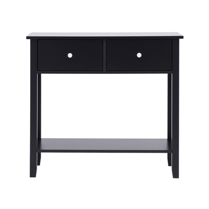 Artiss Console Table Hallway Sofa Entryway Entrance 2 Drawers 80CM Black FUR-U-HS-2D1S-BK