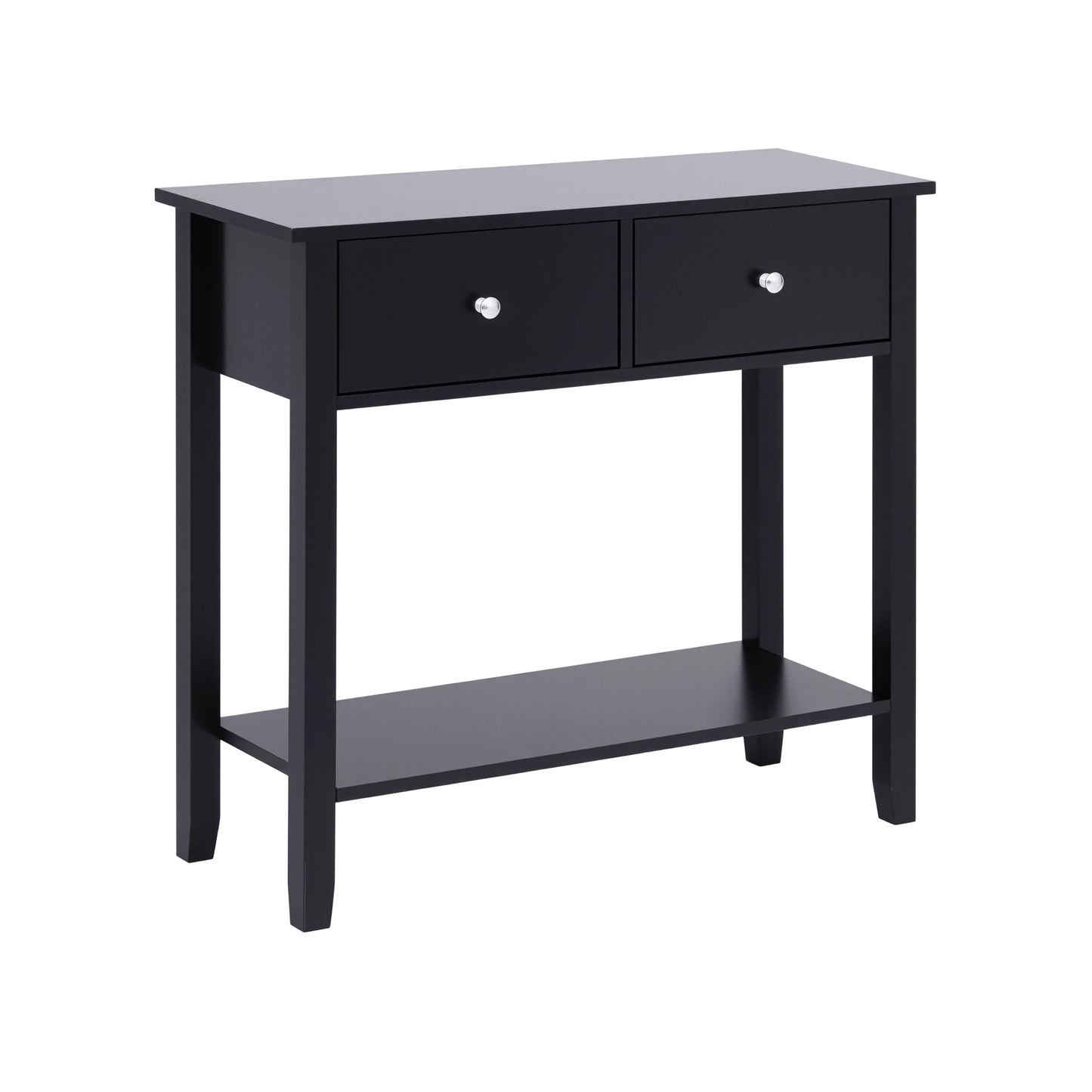 Artiss Console Table Hallway Sofa Entryway Entrance 2 Drawers 80CM Black FUR-U-HS-2D1S-BK