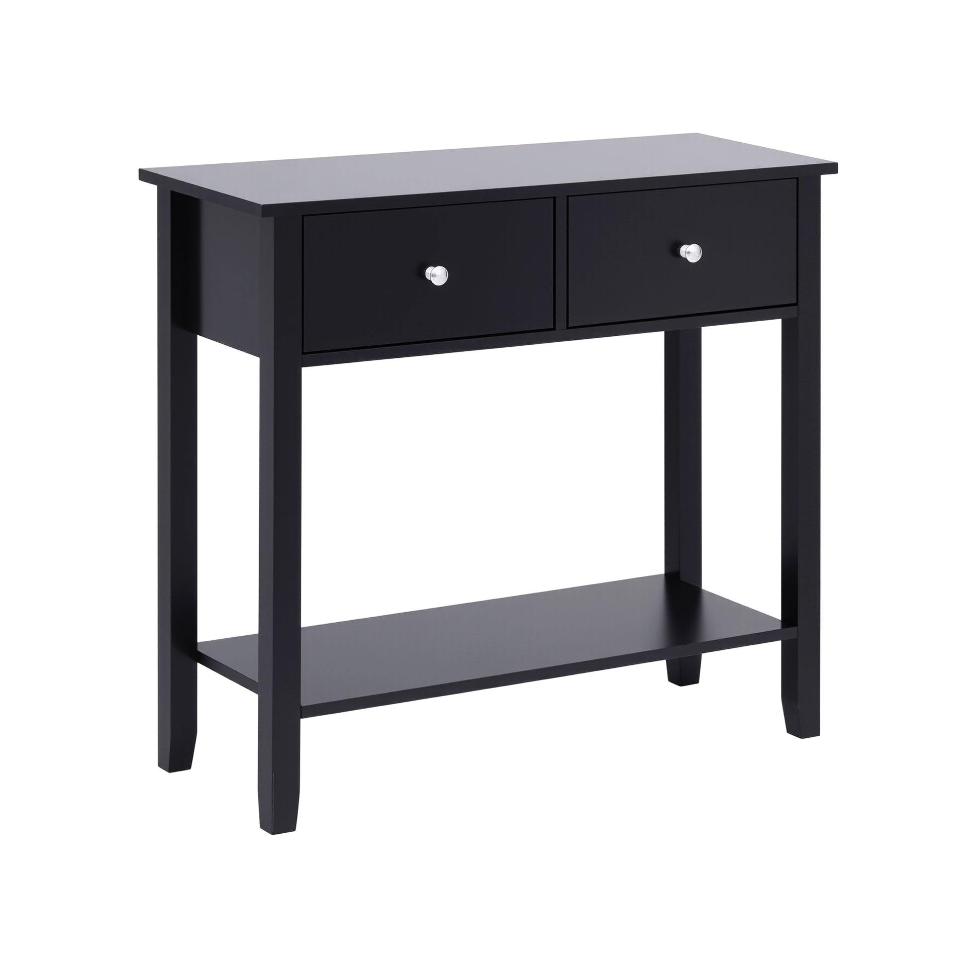 Artiss Console Table Hallway Sofa Entryway Entrance 2 Drawers 80CM Black FUR-U-HS-2D1S-BK