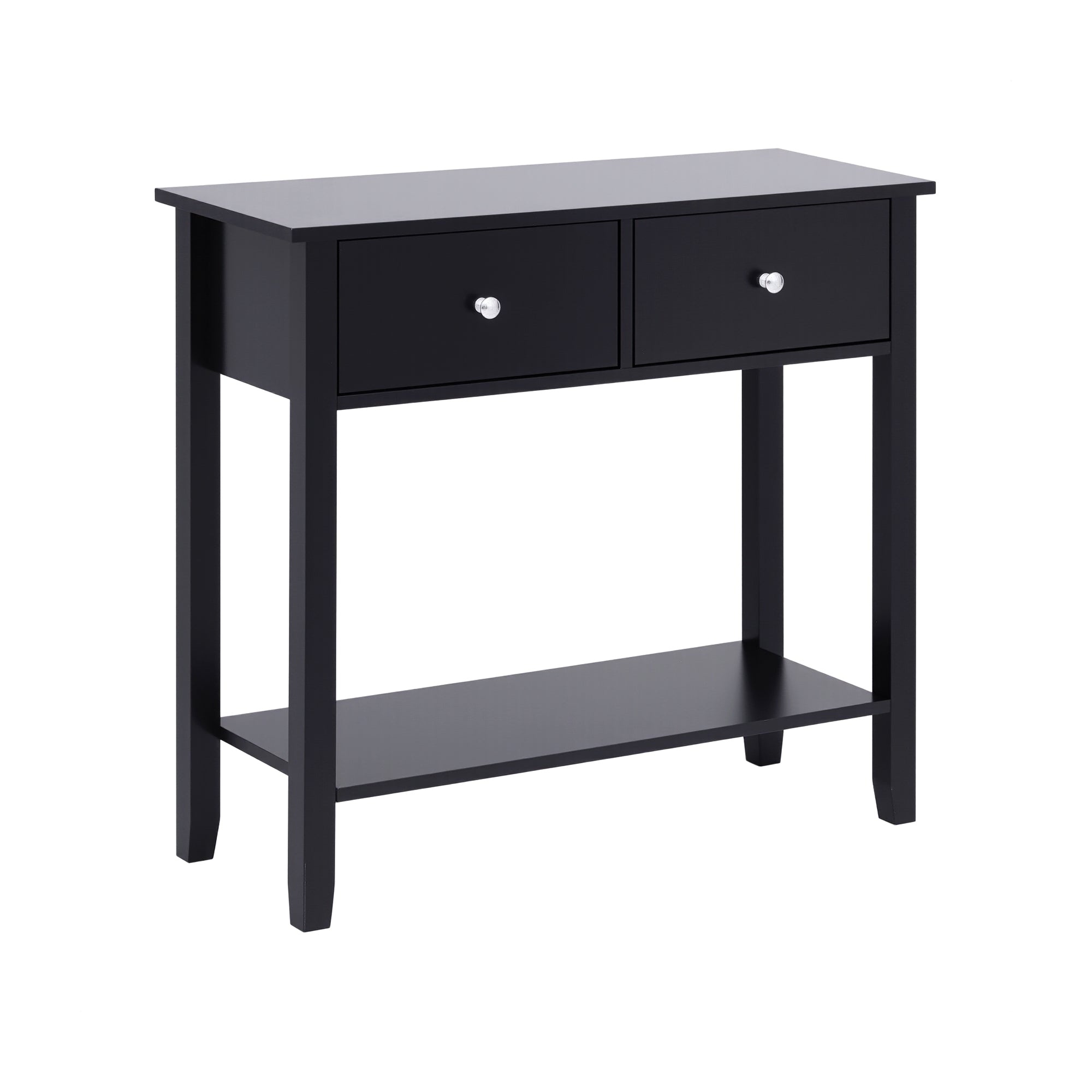 Artiss Console Table Hallway Sofa Entryway Entrance 2 Drawers 80CM Black FUR-U-HS-2D1S-BK