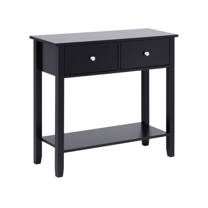 Artiss Console Table Hallway Sofa Entryway Entrance 2 Drawers 80CM Black FUR-U-HS-2D1S-BK