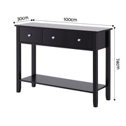 Artiss Console Table Hallway Sofa Entryway Entrance 3 Drawers 100CM Black FUR-U-HS-3D1S-BK