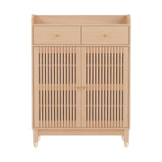 Artiss Shoe Rack Cabinet 4-Tier 16 Pairs Pine FUR-U-SHOE-80-WD-AB