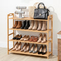 Artiss 4 Tier Shoe Rack Bamboo Storage Organiser Pine FUR-U-SHOE-BAM-4T