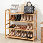 Artiss 4 Tier Shoe Rack Bamboo Storage Organiser Pine FUR-U-SHOE-BAM-4T