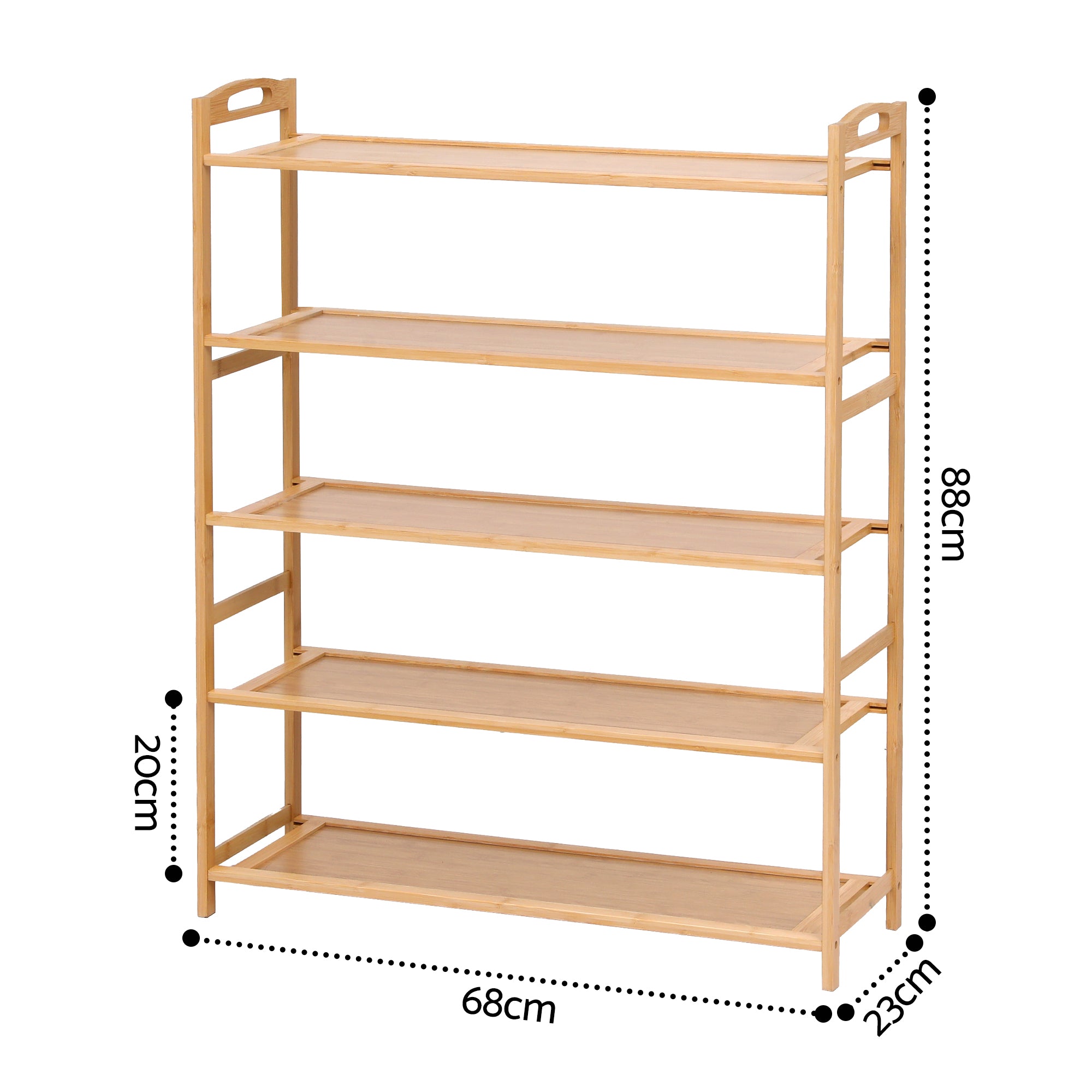 Artiss 5 Tier Shoe Rack Bamboo Storage Organiser Pine FUR-U-SHOE-BAM-5T