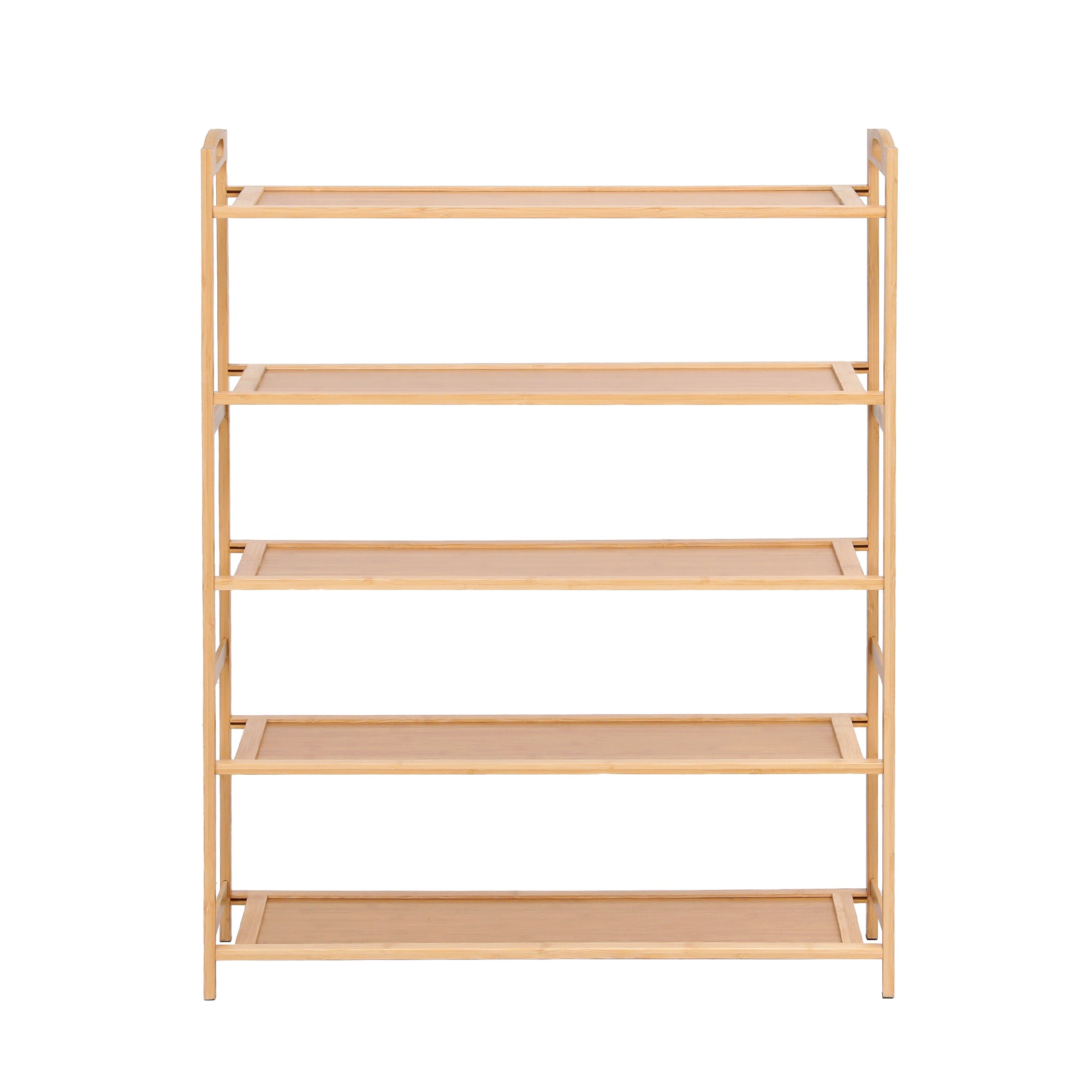 Artiss 5 Tier Shoe Rack Bamboo Storage Organiser Pine FUR-U-SHOE-BAM-5T