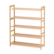 Artiss 5 Tier Shoe Rack Bamboo Storage Organiser Pine FUR-U-SHOE-BAM-5T
