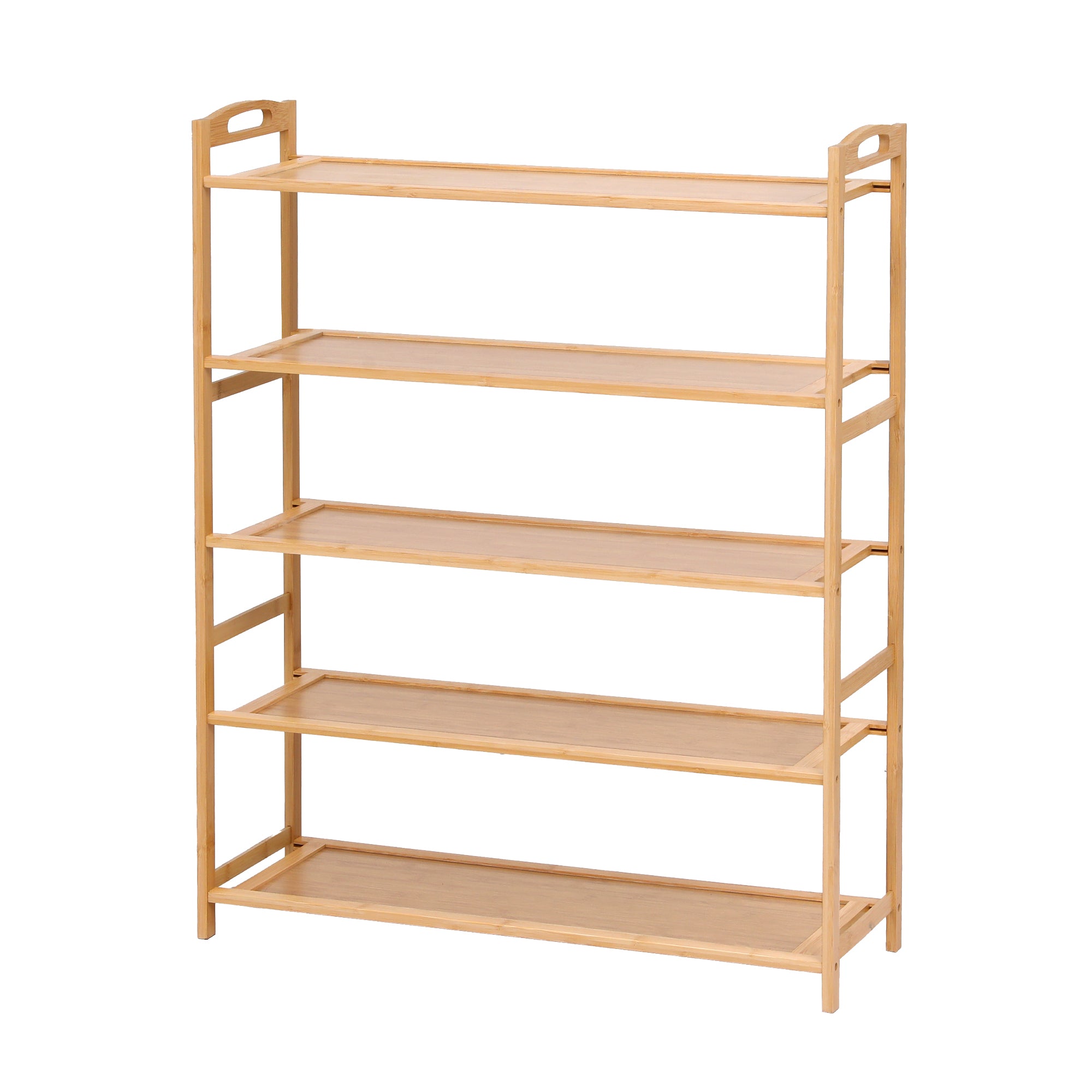 Artiss 5 Tier Shoe Rack Bamboo Storage Organiser Pine FUR-U-SHOE-BAM-5T