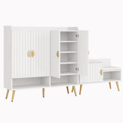 Artiss Shoe Cabinet Bench Set Adjustable Shelf Hallway Living Room White FUR-U-SHOE-BEN01-WH