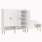 Artiss Shoe Cabinet Bench Set Adjustable Shelf Hallway Living Room White FUR-U-SHOE-BEN01-WH