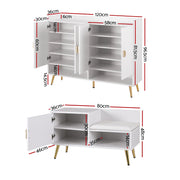 Artiss Shoe Cabinet Bench Set Adjustable Shelf Hallway Living Room White FUR-U-SHOE-BEN01-WH