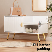Artiss Shoe Cabinet Bench Set Adjustable Shelf Hallway Living Room White FUR-U-SHOE-BEN01-WH