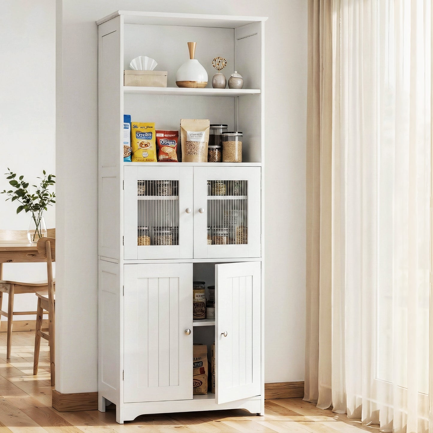 Artiss Buffet Sideboard Cabinet Pantry Kitchen Bathroom Storage Cupboard 160cm FUR-U-SID160-WH-AB