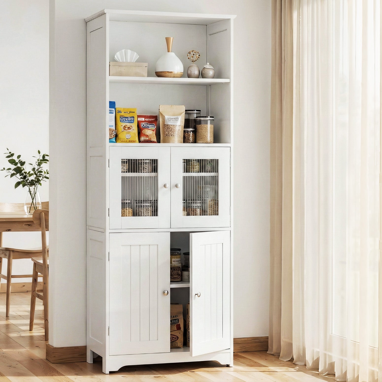 Artiss Buffet Sideboard Cabinet Pantry Kitchen Bathroom Storage Cupboard 160cm FUR-U-SID160-WH-AB