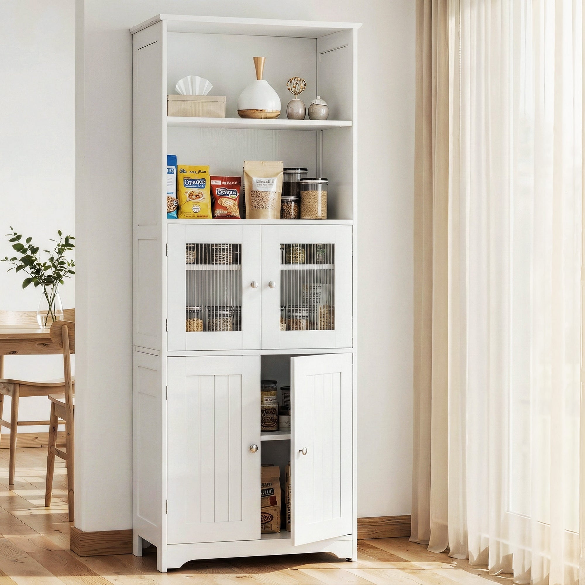 Artiss Buffet Sideboard Cabinet Pantry Kitchen Bathroom Storage Cupboard 160cm FUR-U-SID160-WH-AB