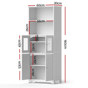 Artiss 2x Buffet Sideboard Cabinet Pantry Kitchen Bathroom Storage Cupboard FUR-U-SID160-WH-ABX2