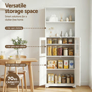 Artiss 2x Buffet Sideboard Cabinet Pantry Kitchen Bathroom Storage Cupboard FUR-U-SID160-WH-ABX2