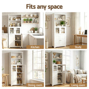 Artiss 2x Buffet Sideboard Cabinet Pantry Kitchen Bathroom Storage Cupboard FUR-U-SID160-WH-ABX2
