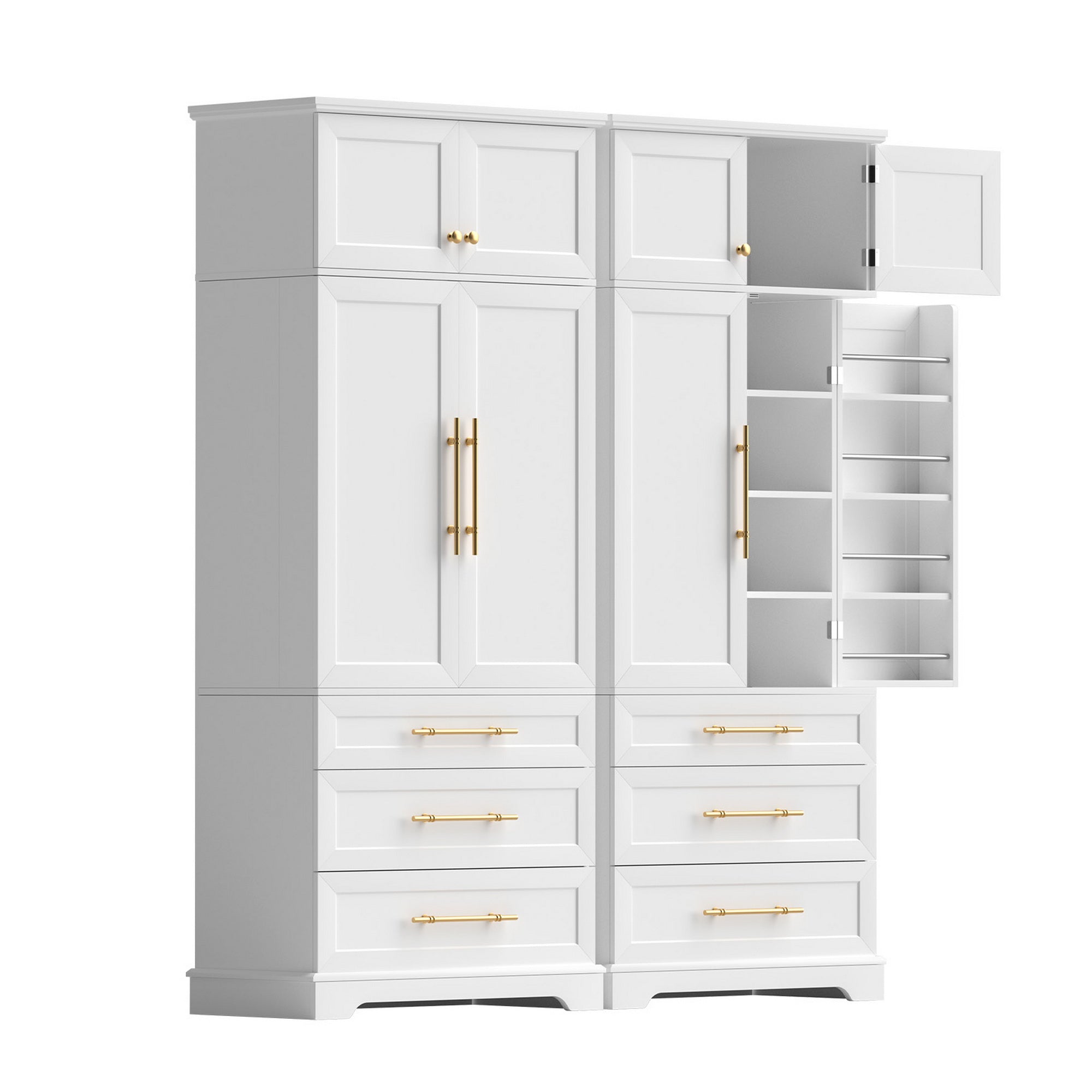 Artiss 2X Buffet Sideboard Cabinet Pantry Kitchen Storage Cupboard Drawers Doors FUR-U-SID200-WH-ABCX2