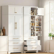 Artiss 2X Buffet Sideboard Cabinet Pantry Kitchen Storage Cupboard Drawers Doors FUR-U-SID200-WH-ABCX2