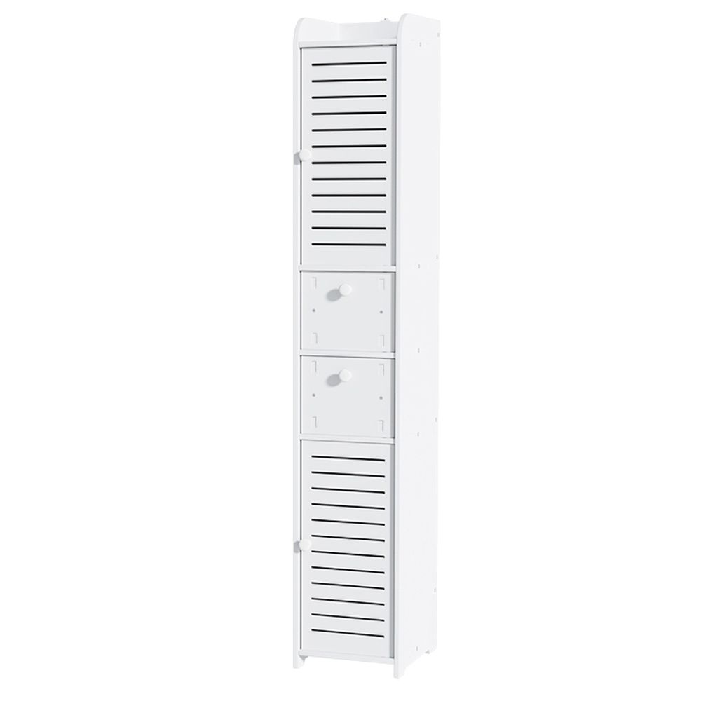 Artiss 2X Bathroom Toilet Storage Cabinet Laundry Tallboy Cupboard FUR-V-BATH-118-WHX2
