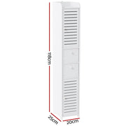 Artiss 2X Bathroom Toilet Storage Cabinet Laundry Tallboy Cupboard FUR-V-BATH-118-WHX2