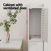 Artiss 2X Bathroom Toilet Storage Cabinet Laundry Tallboy Cupboard FUR-V-BATH-118-WHX2