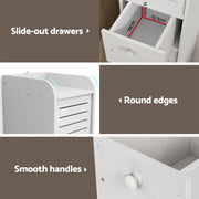Artiss 2X Bathroom Toilet Storage Cabinet Laundry Tallboy Cupboard FUR-V-BATH-118-WHX2