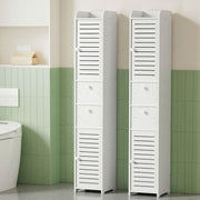 Artiss 2X Bathroom Toilet Storage Cabinet Laundry Tallboy Cupboard FUR-V-BATH-118-WHX2
