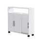 Artiss Bathroom Storage Cabinet Toilet Caddy Shelf 3 Doors With Wheels White FUR-V-BATH02-WH